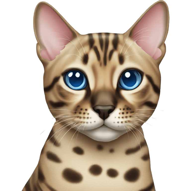 Seal Bengal cat with Blue eyes sitting emoji