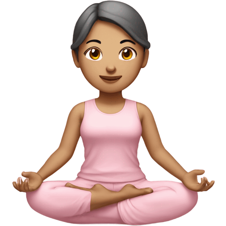 asian yoga girl light pink clothes  emoji