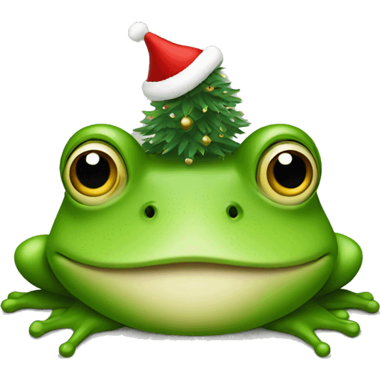 A frog with Christmas tree  emoji