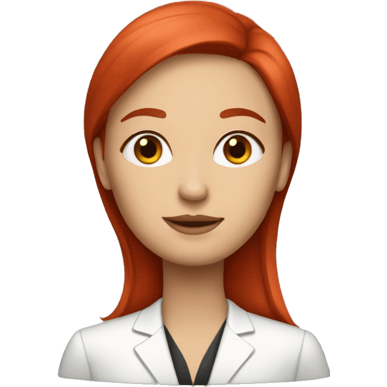 white lawyer woman with red straight hair emoji