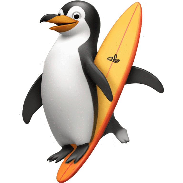 surfing penguin  emoji