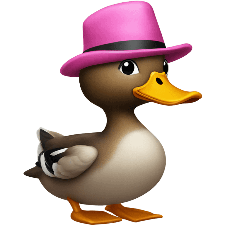 Duck with a pink hat emoji