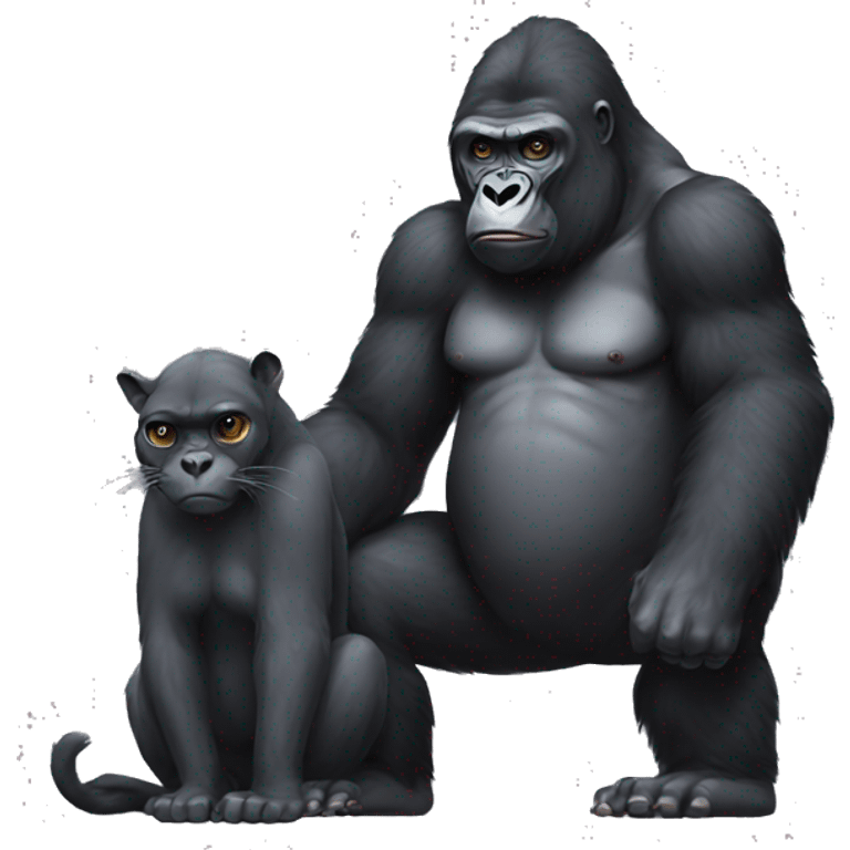 gorilla with cat emoji