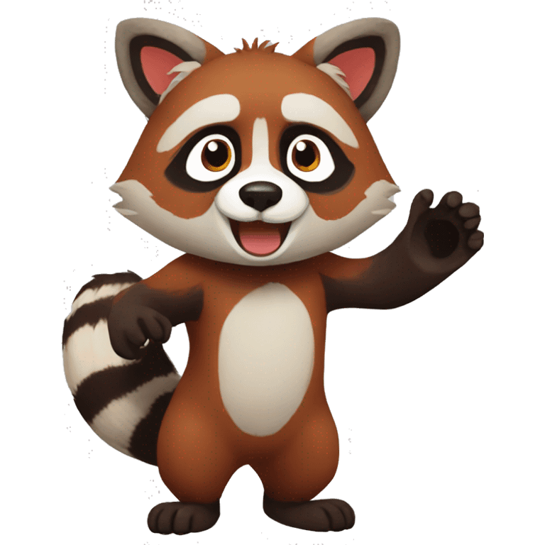 Raccoon Red Panda hybrid full body emoji