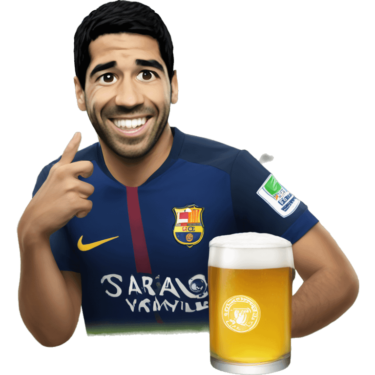 Luis Suárez drink beer emoji