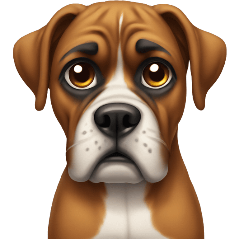 sad boxer dog emoji