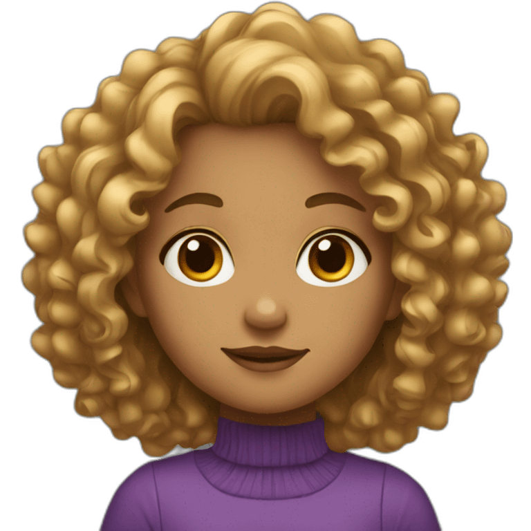 Girl with curly hair  emoji