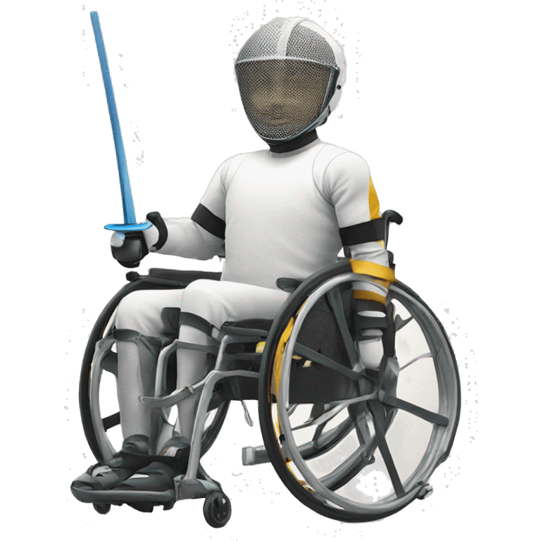 Wheelchair fencing emoji