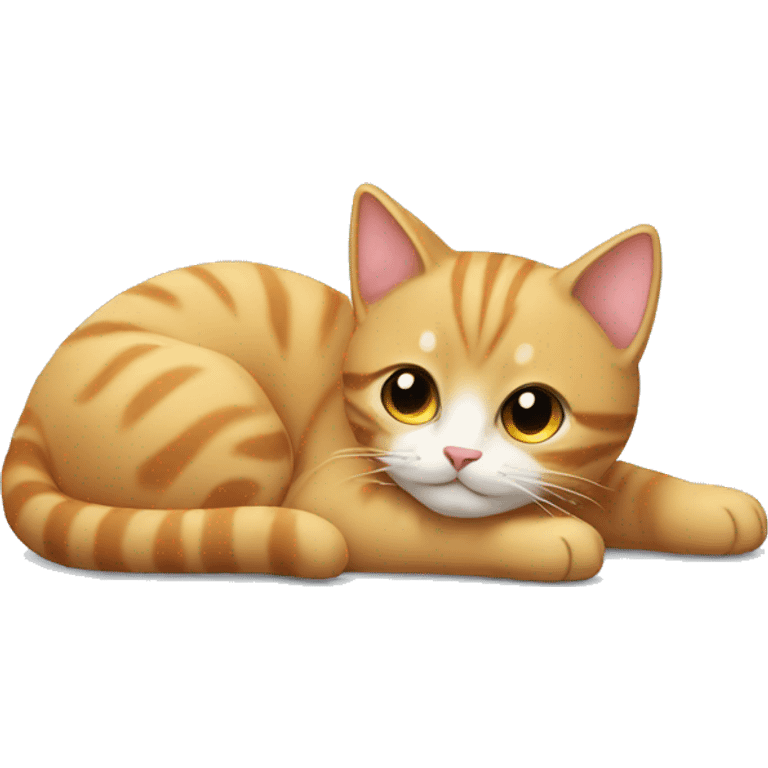 Cute little cat laying down  emoji