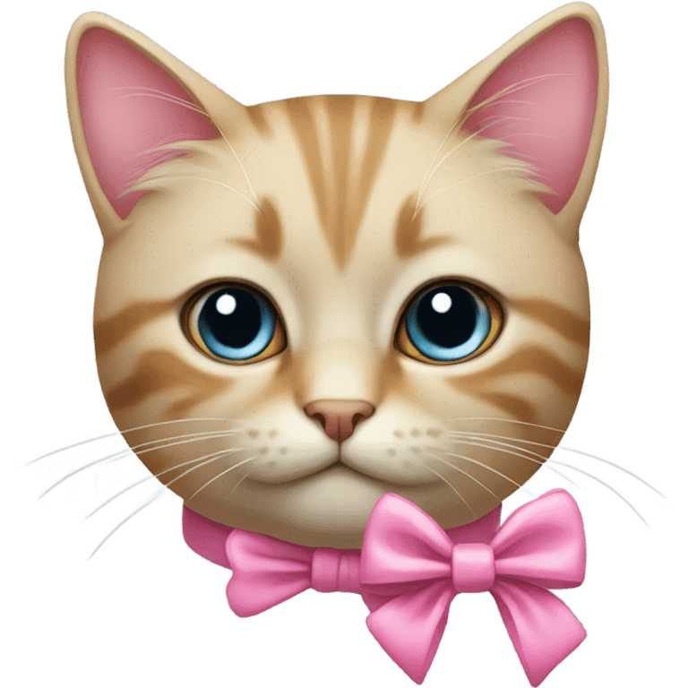 Cat wearing a pink bow  emoji