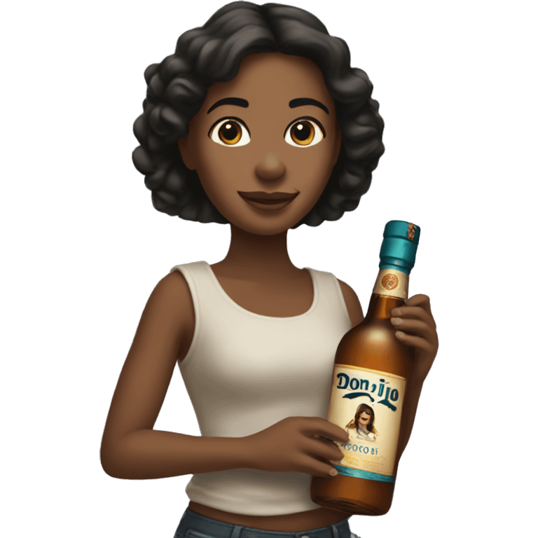 Girl holding Don Julio bottle emoji