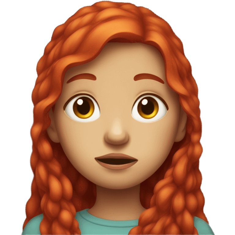 redheaded girl crying emoji