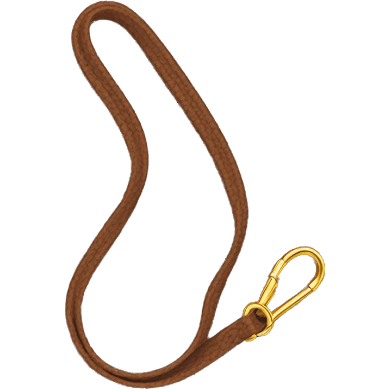 Brown dog leash with golden carabiner and strap  emoji