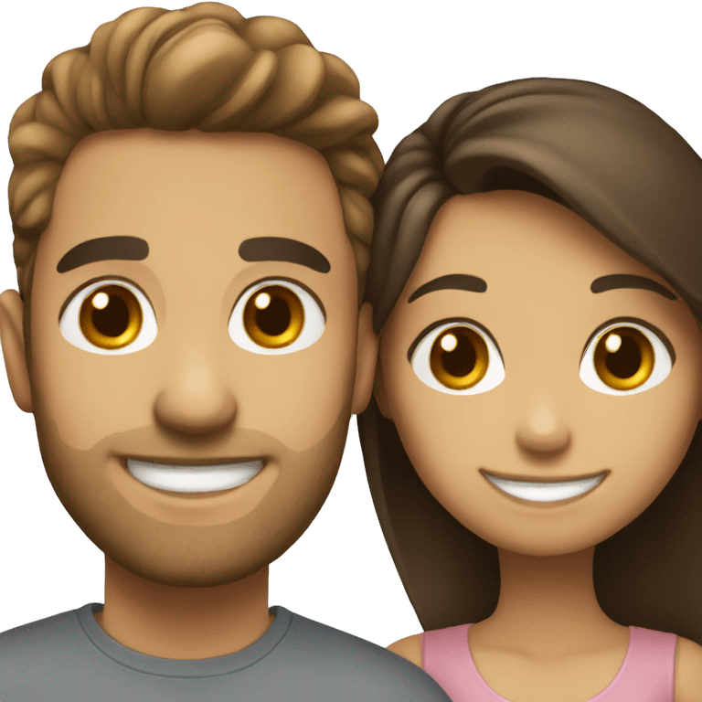 smiling girl with brunette boyfriend  emoji