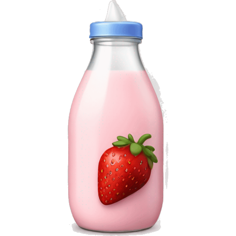 Strawberry milk in bottle soft coquette  emoji