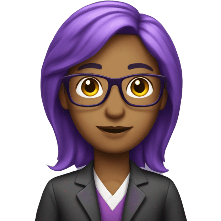 teacher with purple hair emoji