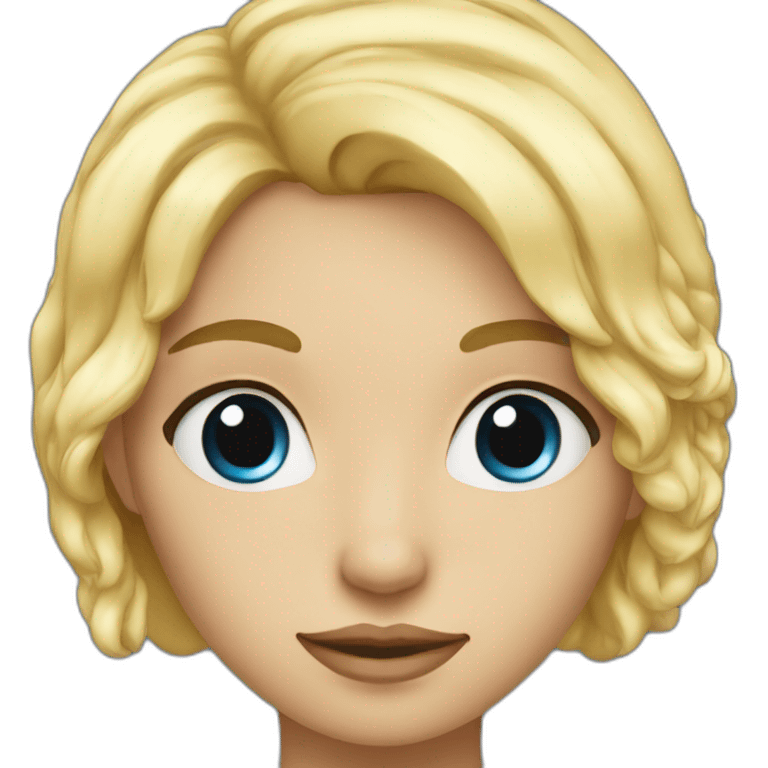 Fille blonde au yeux bleu emoji