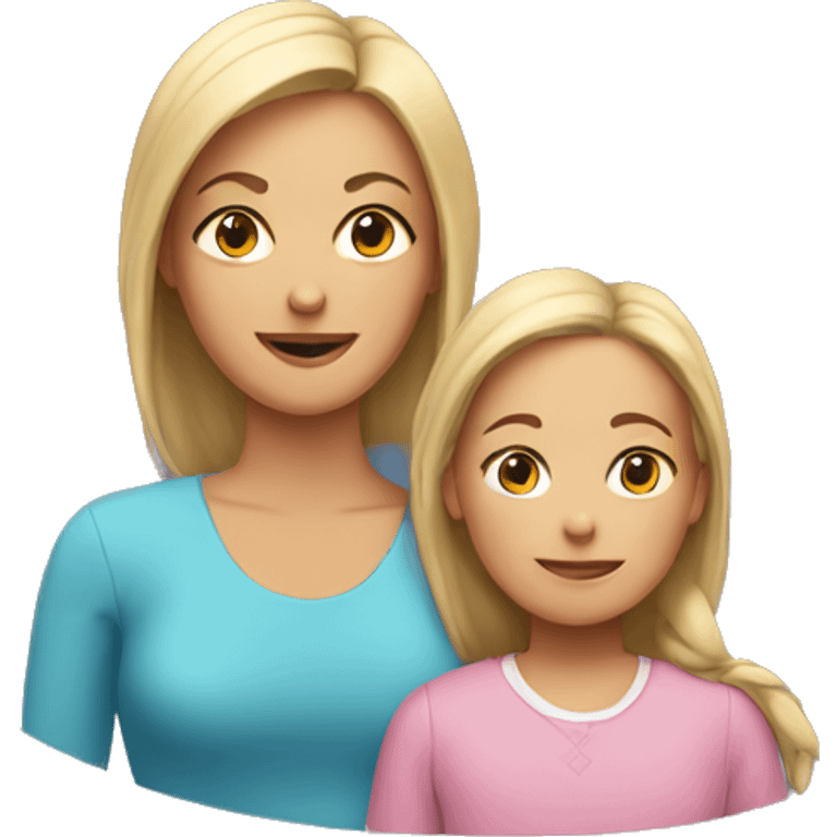 mom with a girl behind her emoji