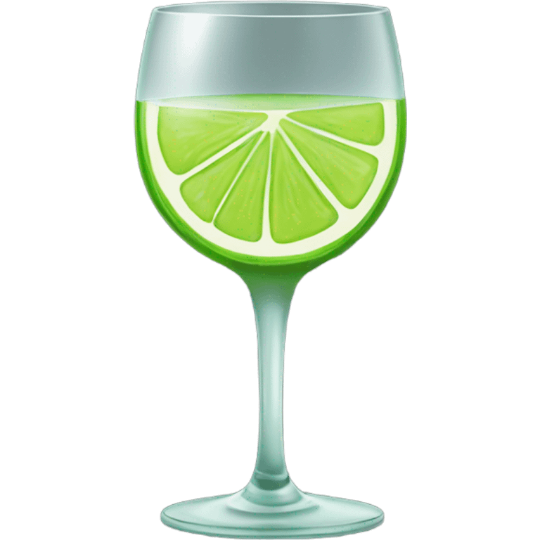 wine glass with a lime garnish emoji