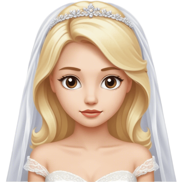 Beautiful finish blonde girl with wedding dress emoji