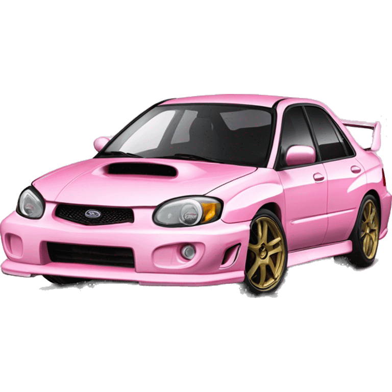 baby pink 2004 wrx impreza with white wheels emoji