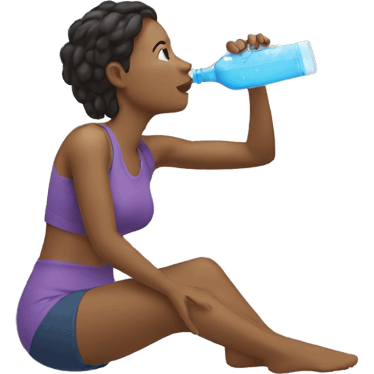 woman drinking water bottlr emoji