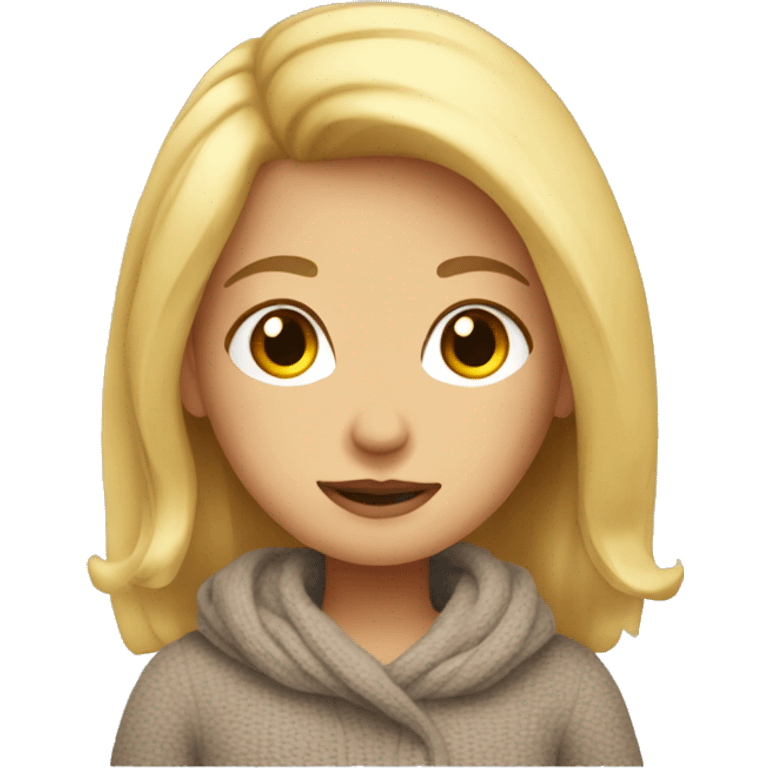 cozy girl with blonde hair emoji