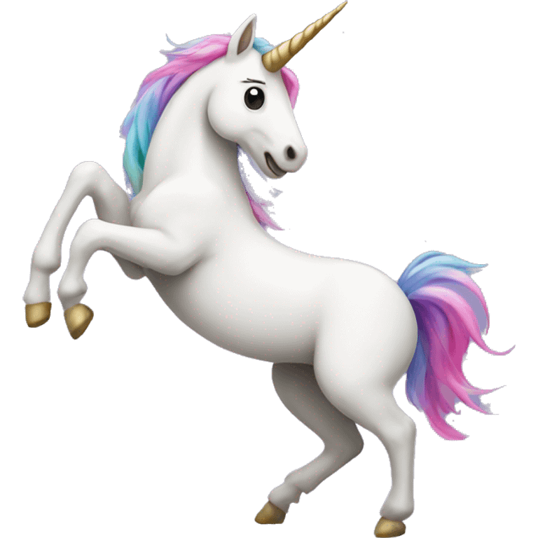 A unicorn dancing emoji