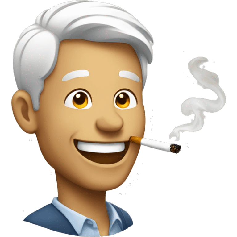 Man laughing and smoking  emoji