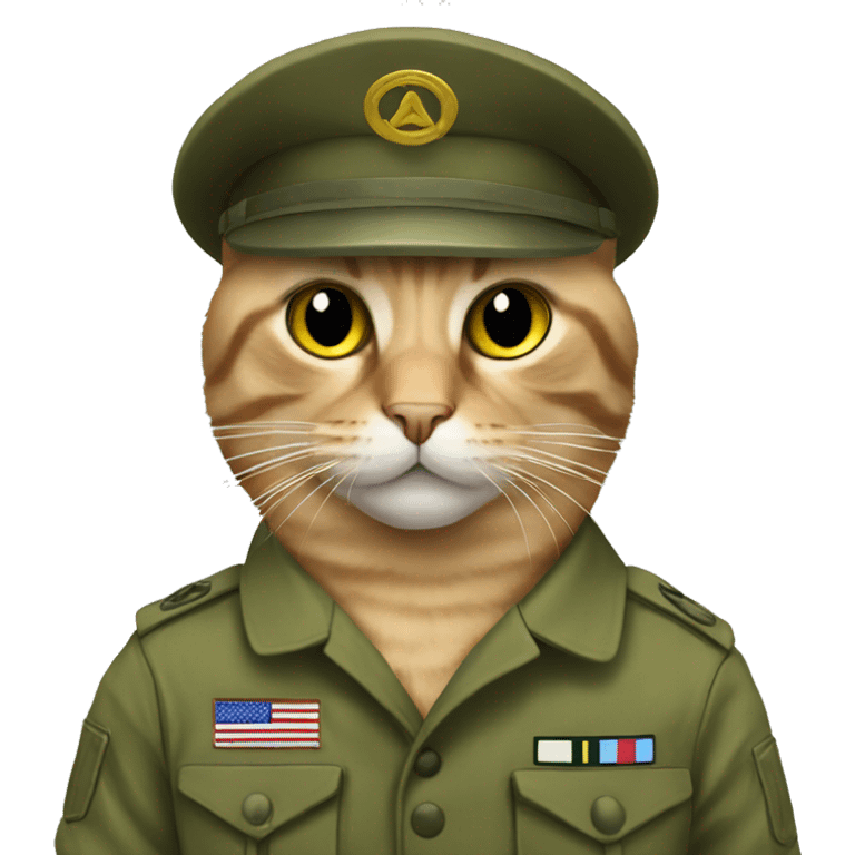 a cat in the army emoji