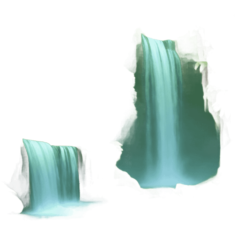 waterfall with nature emoji