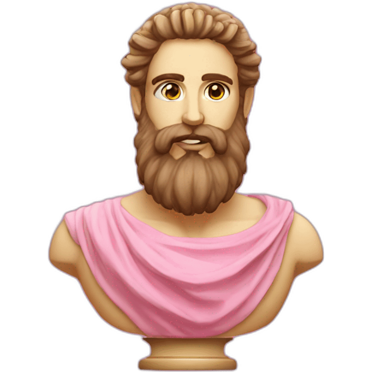 pink greek bust with a beard and halo emoji