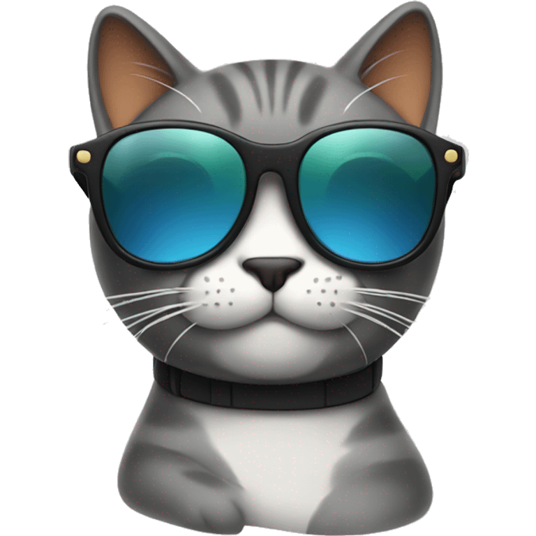 Cool cat relaxing wearing sunglasses emoji