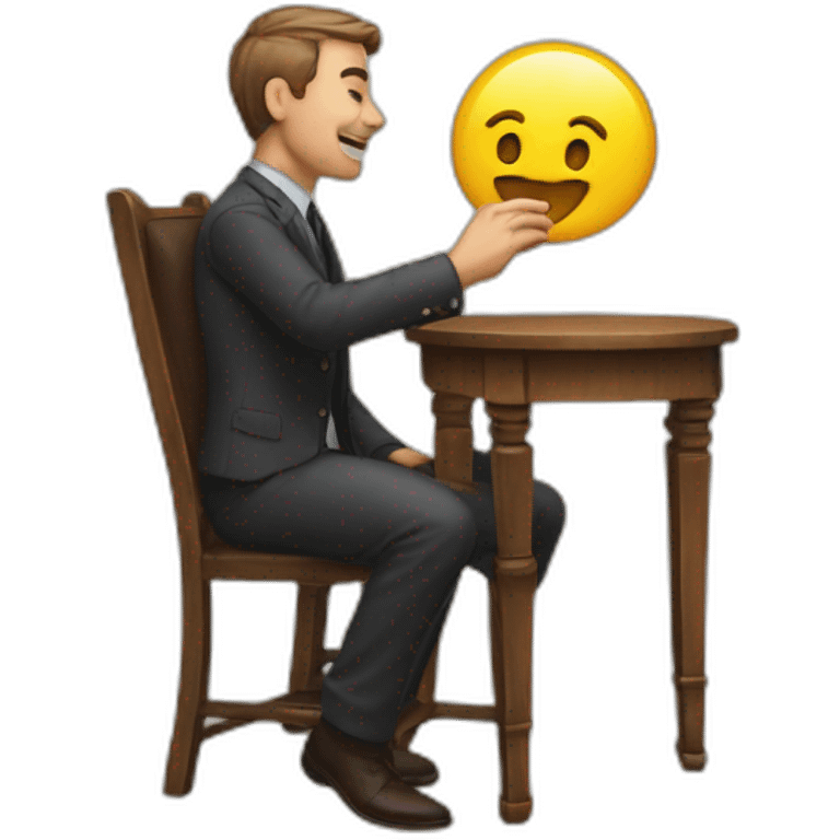 Man touching the thing in a chair emoji