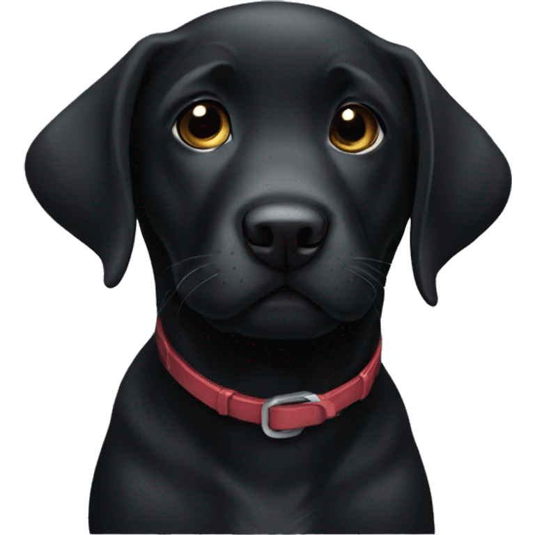 Black Labrador puppy laying emoji