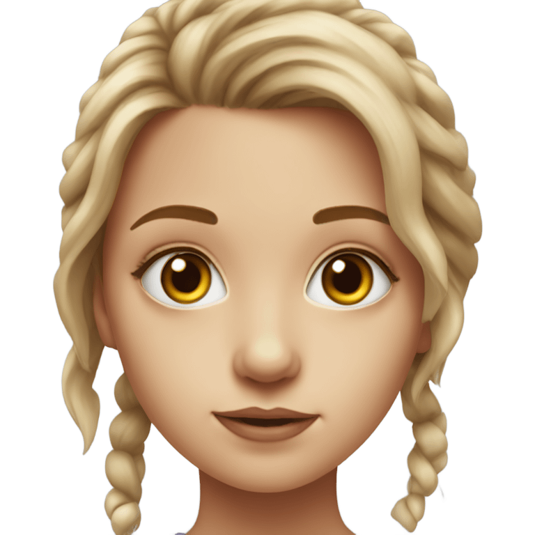 realistic portrait of girl hazel eyes emoji