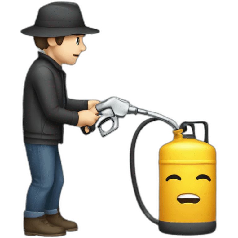 men steal petrol emoji