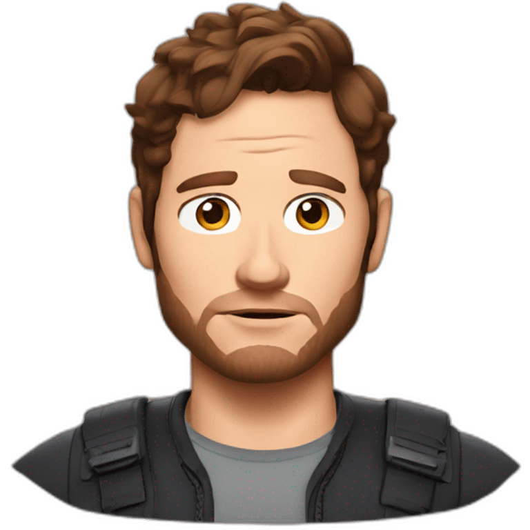 Chris Pratt brunette cartoon serious emoji