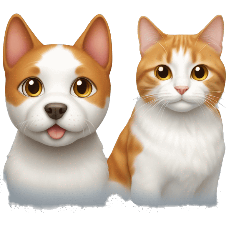 A ginger cat with a white  dog emoji