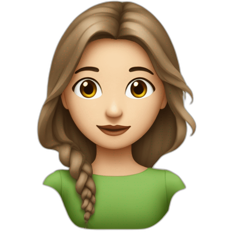 Moi une fille avec les yeux verts la peau blanche les cheveux très longs châtain et ondulé emoji