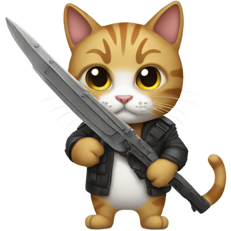 Cat with weapon emoji