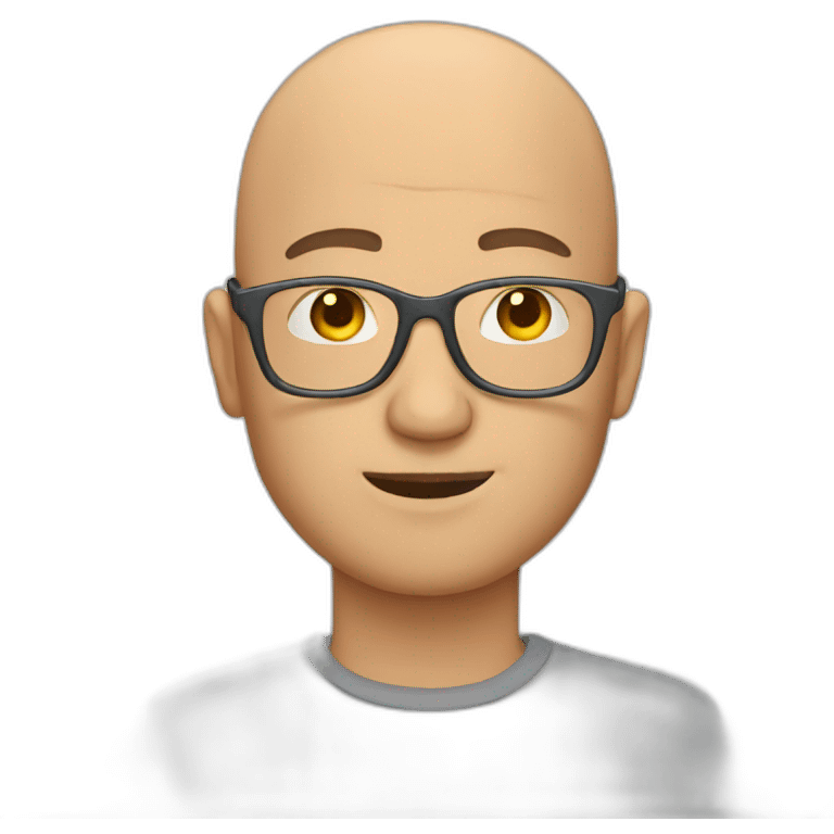 bald guy with transparent glasses emoji