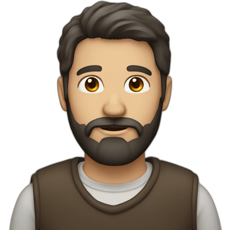 man with dark brown and white beard emoji