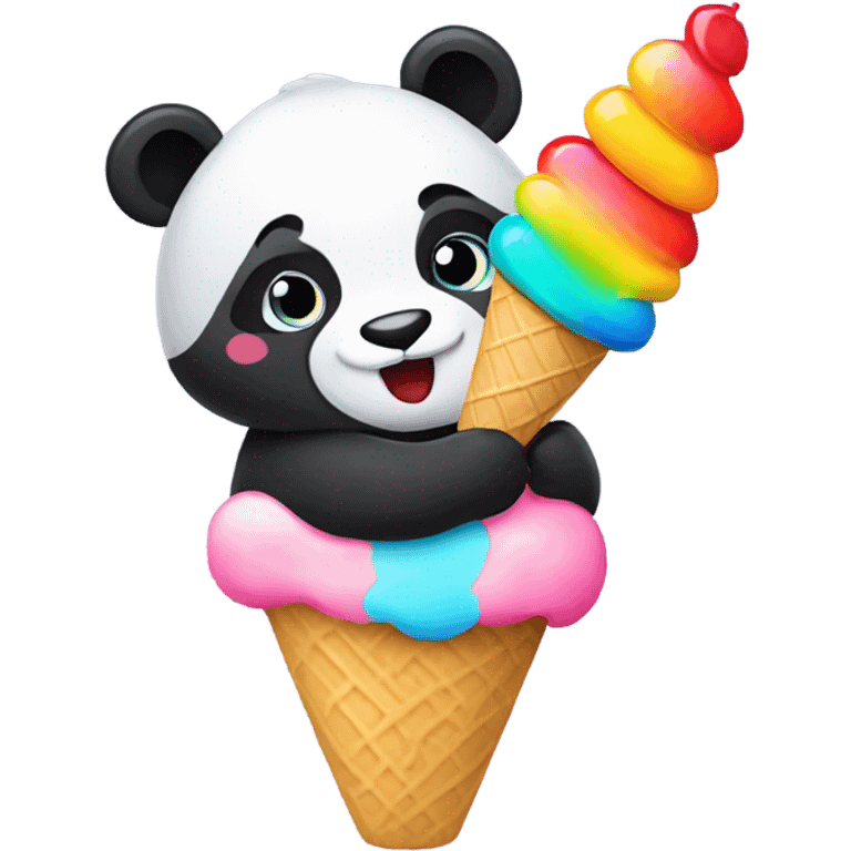 Panda eating ice cream emoji