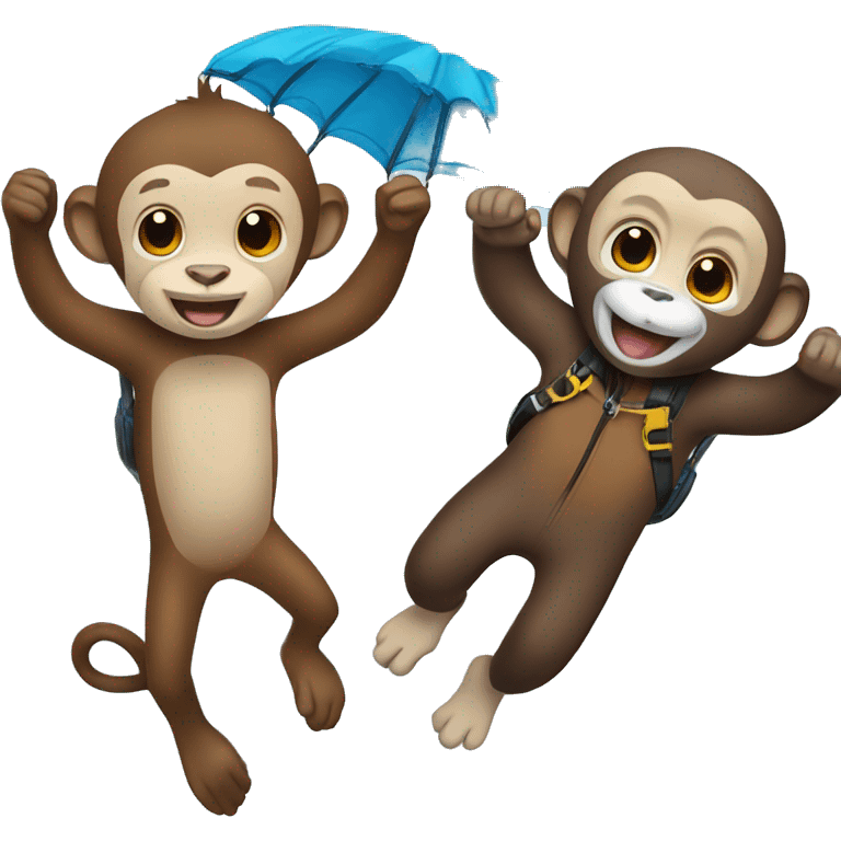 monkey and otter skydive emoji