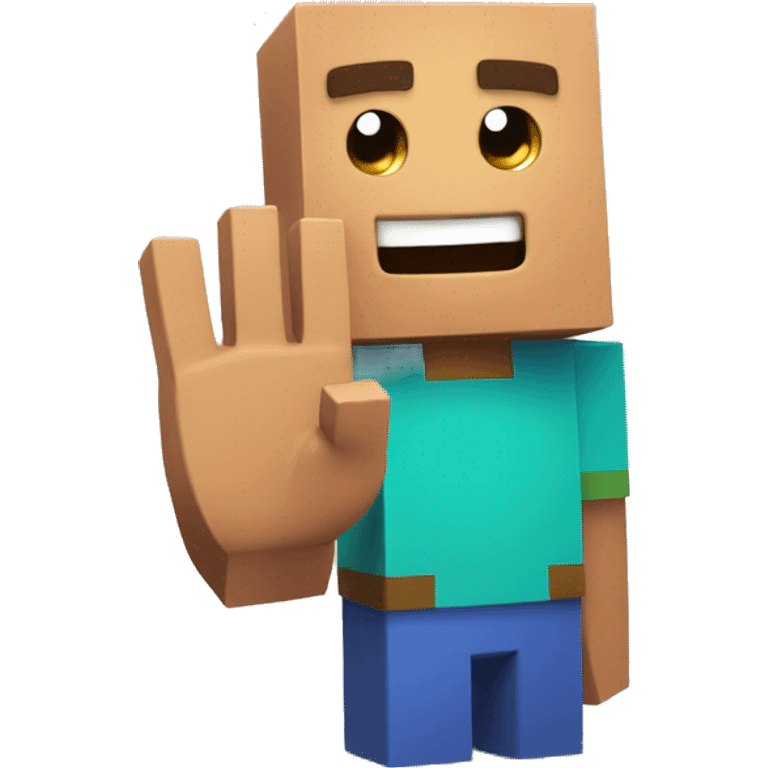 Welcome emoji like a minecraft block saying Hi while waving hand emoji