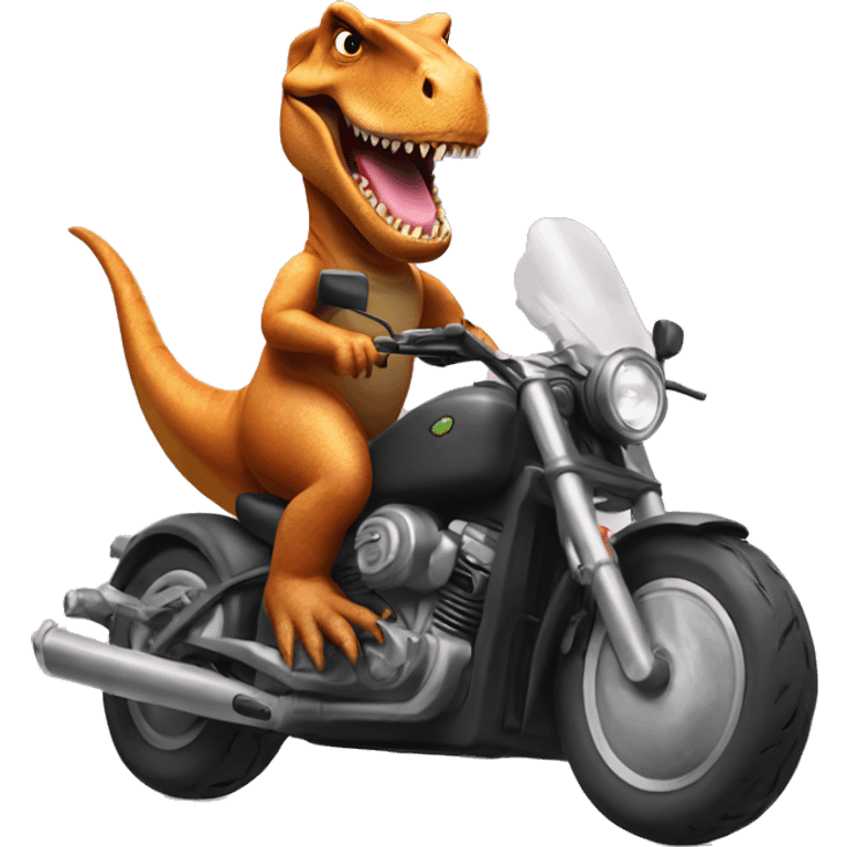 Trex riding a motorcycle emoji