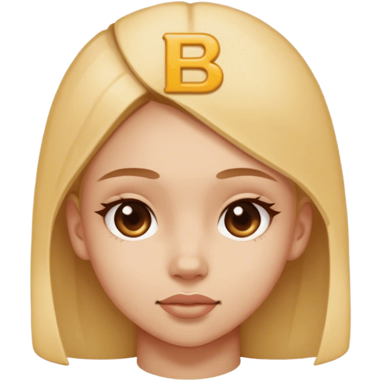 girl with the letter “B” on her forehead emoji