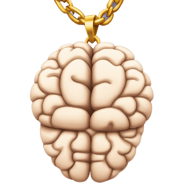 Brain with chain around it with heart locket  emoji