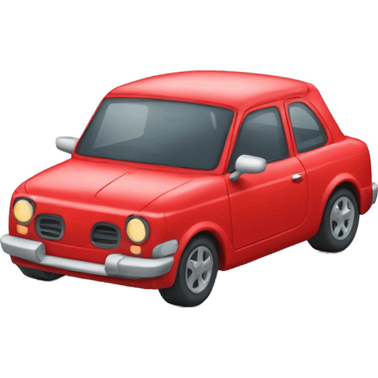 front of cute little red car emoji